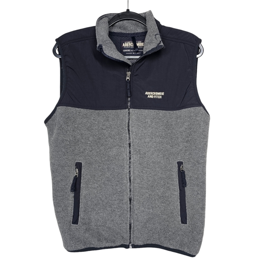 Vintage Abercrombie & Fitch Performance Gray/Black Fleece Vest Jacket